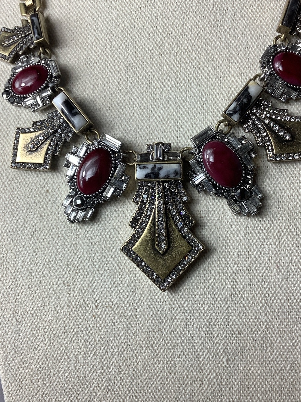 Chloe + Isabel Gold-Tone Necklace with Red Cabochons and Clear Stones - Picture 3 of 5